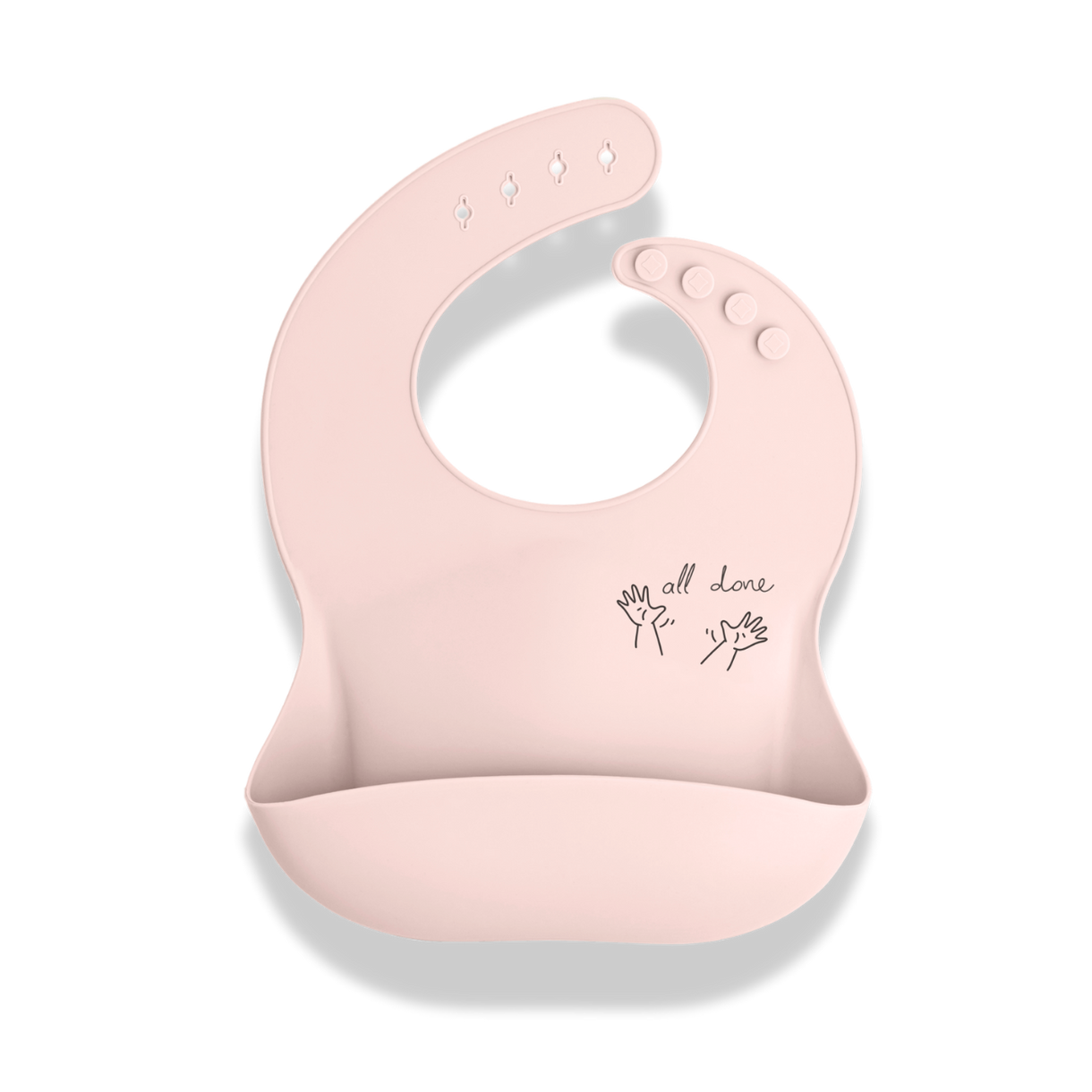 Silicone Baby Bib with 'All Done' Sign | APLAINR Baby Sign Language Bib ...